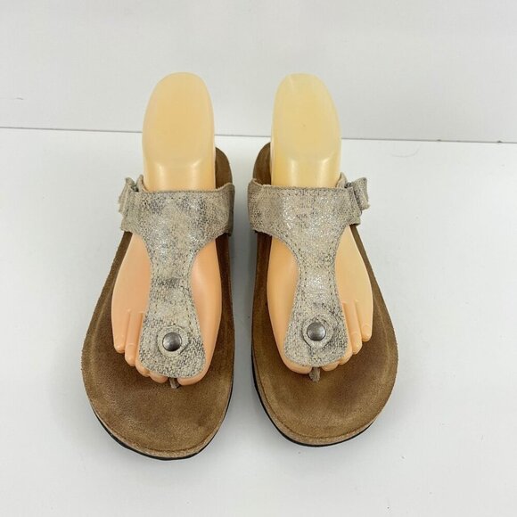 Taos Footwear Women's Lucy Wedge Sandal Silver Metallic size 42 11-11.5 M - Picture 11 of 12